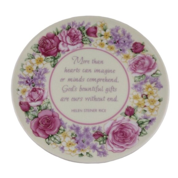 Vintage 96' Helen Steiner Rice Collectors Plate Gods Bountiful Gifts Floral 6.5" - Picture 1 of 4